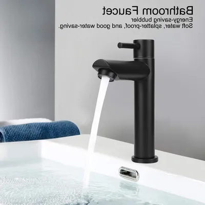 Dailygoods - Waschbeckenarmatur Einhebel Kaltwasserarmatur - Edelstahl Wasserhahn - Schwarze Waschbeckenarmatur - Luxuriöses