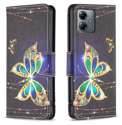 Produktbild von Für Motorola Moto G14 Kunst-Leder Book Wallet Handy Tasche Motiv 4 Hülle Etuis