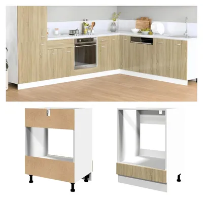 Produktbild von Küchenschränke, Backofenschrank, Sonoma-Eiche, 60 x 46 x 81,5 cm, Holzwerkstoff