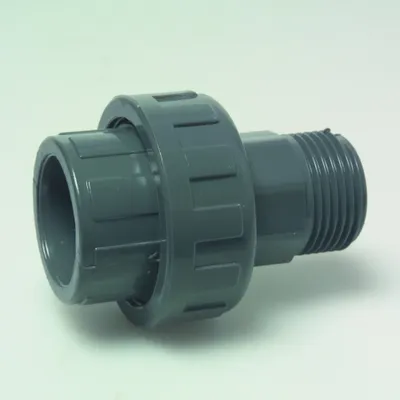 Obrázok produktu pre Mega skrutkový spoj PVC-U 32 mm x 1 palec s lepiacou objímkou x vonkajší závit 10 bar, sivý