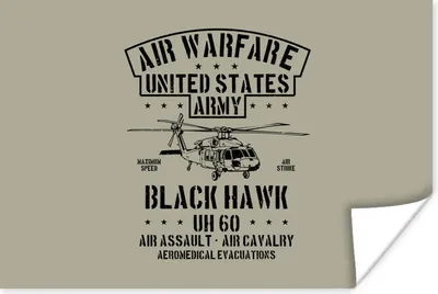 Produktbild von MuchoWow® Poster Mancave - Hubschrauber - Amerika - Vintage 180x120 cm - Fotoplakat