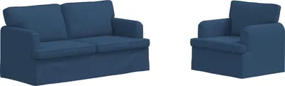 Image de Ensemble de canapés vidaXL, 2 pièces, tissu bleu