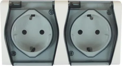 Produktbild von Elektroplast Socket Hermes2 2Pl Wh/Grey Ip44 1025-01
