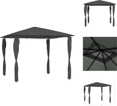 Produktbild von vidaXL Pavillon mit Pfostenabdeckungen 3x3x2,6 m Anthrazit 160 g/m² - Pavillons & Partyzelte