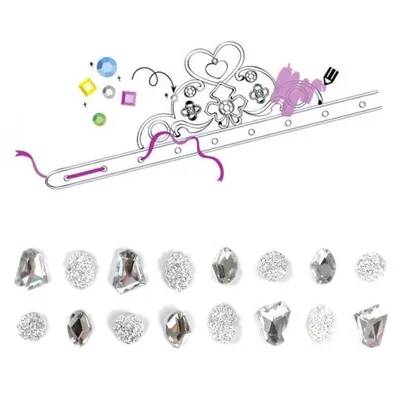 Produktbild von Set - Diademe Prinzessin - weiße Edelsteine