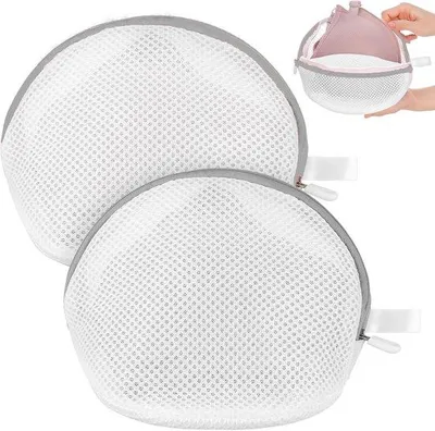 Produktbild von 2er-Set, graue, rippellose Unterwäschebeutel, Wasbeutel für Damen