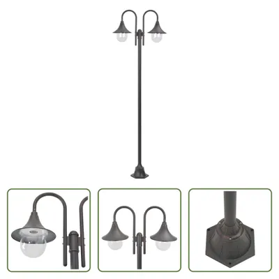 Obrázek produktu pro The Living Store Zahradní sloupkové světlo E27 220 cm hliníková 2-lampa bronzová