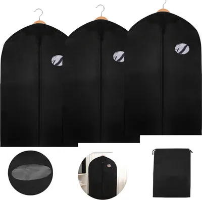 Produktbild von Clanmacy 3x Kleidersack 100x60cm Anzug Tasche Schutzhuelle Kleiderschutz Kleiderhuelle Anzugsack mit Schuhtasche