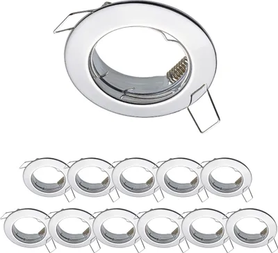 Produktbild von 12er Set Oktaplex Einbauspots 60mm Lochmaß Deckenstrahler Chromoptik