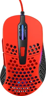 Produktbild von CHERRY XTRFY M4 RGB, rechts, Optisch, USB Typ-A, 16000 DPI, Schwarz, Rot