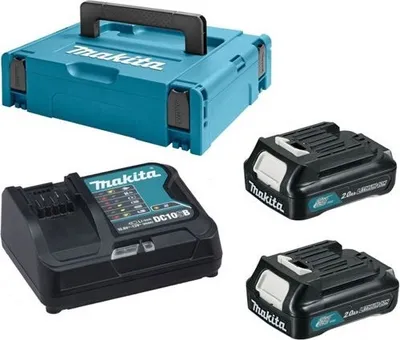 Zdjęcie produktu dla Makita 197658-5, Zestaw bateria i ładowarka, Litowo-jonowa (Li-Ion), 2 Ah, 10,8 V, Makita, Wiertarka, Elektryczne urządzenie wielofunkcyjne, Śrubokręt