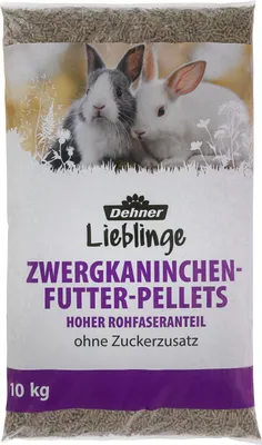 Produktbild von Dehner Lieblinge Nagerfutter, Zwergkaninchenfutter-Pellets, hoher Rohfaseranteil, 10 kg