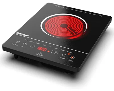 Produktbild von Elektrisches Glaskeramikkochfeld - 1 Kochzone - 2001–3000 W - Touch-Bedienung - 99-Minuten-Timer - Kindersicherung - Schwarz