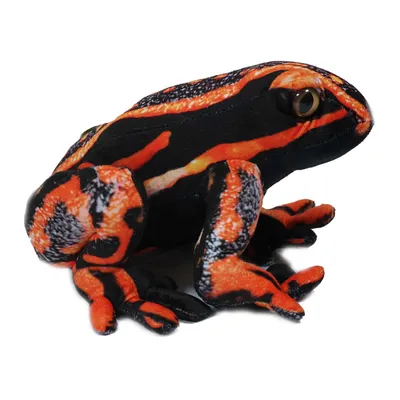 Produktbild von Plüschtier Frosch 24 cm, orange schwarz, Frösche Stofftiere Plüschtier Kuscheltier Pfeilgiftfrosch