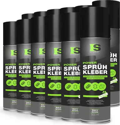 Produktbild von Spraytive 12x 500ml Power Sprühkleber – Starke Haftung für Textilien, Vlies, Schaumstoff, Leder & mehr