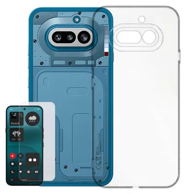 Produktbild von Handyhülle + 9H Schutzglas für Nothing Phone 4a TPU Dünn Set Bundle Transparent