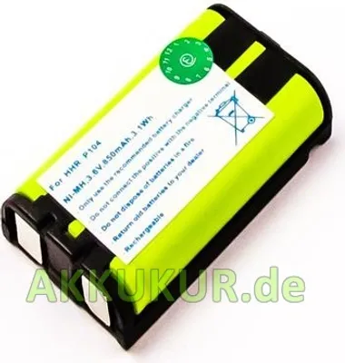 Produktbild von Akku passend für Panasonic KX-TG2302B / Panasonic KX-TG2312 / HHR-P104 850mA