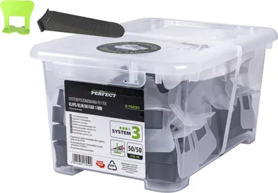 Obrázok produktu pre STALCO Vyrovnávacia sada Systém 3 spony/klíny 1 mm spojovacia skrinka 50/50 ks S-75230