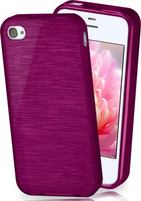 Produktbild von moex® Brushed Case kompatibel mit Apple iPhone 4s / iPhone 4 - Hülle aus Silikon, Lila
