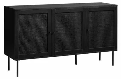 Image de Selsey Mogest - Buffet 3 portes, noir, 140 cm
