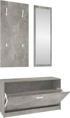 Produktbild von vidaXL 3-tlg. Flurmöbel-Set Betongrau Holzwerkstoff