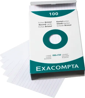 Produktbild von Exacompta 10x Karteikarten 10x15 liniert weiss 100St - Weiß - 13802X