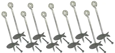 Produktbild von Bodenanker 30 cm 10er Set verzinkt - Erdanker für Spielturm & Schaukel