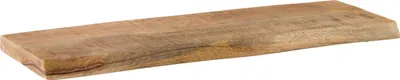 Produktbild von Wandregal Mangoholz massiv & rau 90x20 cm Holzregal Steckboard Baumkante AMANDA