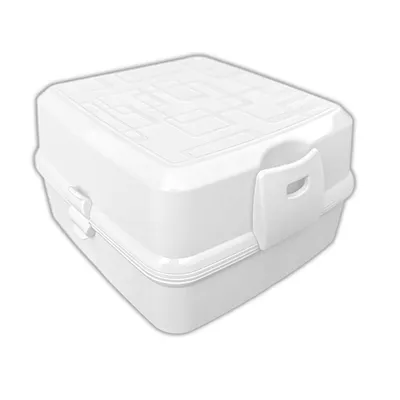Produktbild von Brot- und Lunchbox mit 4 Fächern Vesperdose Weiß 1400ml Brotdose Inkl. Gabel & Löffel Snackbox Vorratsbox Brotbüchse Kunststoff