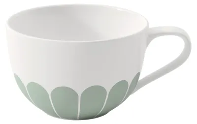 Produktbild von Villeroy & Boch Fleur, Einzelbild, 0,3 l, Tasse, Cappuccino, Grün, Weiß, Porzellan