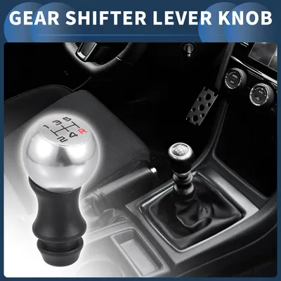 Image de Bouton De Levier De Vitesse Manuel à 5 Vitesses, Levier De Vitesse De Bo?te De Vitesses Automobile Pour Peugeot 106 1991-1996 206 1998-2010 En Plastique Noir Et Argenté, 1 Pièce
