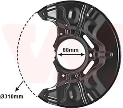 Produktbild von VAN WEZEL Spritzblech Bremsscheibe für TOYOTA AVENSIS Kombi (T25) Vorne Rechts 5307372 Ankerblech