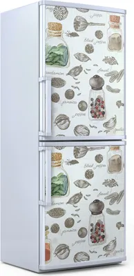 Produktbild von Kühlschrankdekoration  60x180 cm  Aufkleber auf dem Kühlschrank - Gewürzen