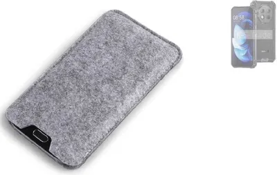Produktbild von K-S-Trade Filz Handyhülle kompatibel mit Oukitel WP28 Schutzhülle Filztasche Filz Tasche Case Sleeve Handy Hülle Filzhülle grau