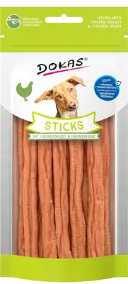 Produktbild von DOKAS - Sticks mit Hühnerbrust & Hühnerherz 1er Pack (1x60g)