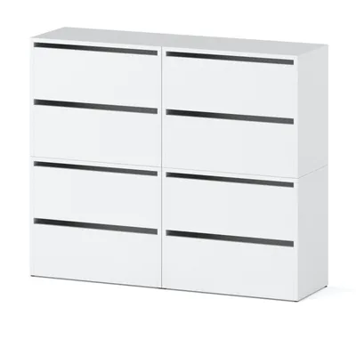 Produktbild von STIV Möbel | Schuhschrank 4-teilig mit Klappen | Weiß Matt | 120x36x100 cm | modular | modern