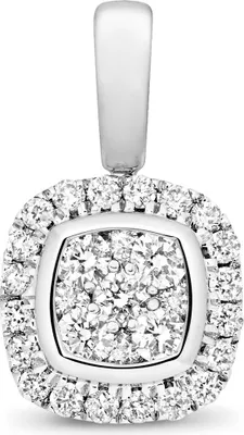 Produktbild von Wunderschöner 9 Karat (375) Weißgold Herz Damen - Diamant Anhänger Brillant-Schliff 0.25 Karat H - I1 - 13mm*8mm; TRS15869