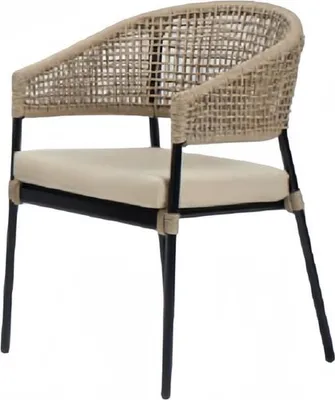 Produktbild von Sessel Modern Design Couch Sofa Beige Hochwertig Rattan Polster Sitzer Luxus
