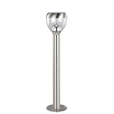 Produktbild von Moderne Außenleuchte Edelstahloptik Bilder zeigen Tag  Nachtaufnahmen Stehleuchte Metall Kunststoff Wegleuchte Wegelampe Terrasse Garten Wegleuchte Garten Terrasse Lampe Leuchten außen Beleuchtung