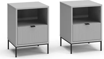 Produktbild von Nachttisch Vicco Eliza Grau 2er Set, Model 56207