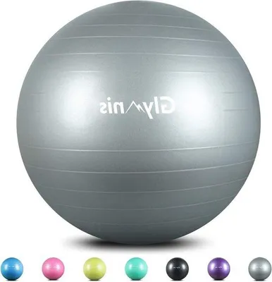 Produktbild von Yogaball antislip met snelpomp für Yoga- und Fitness-Training, 55 cm/65 cm/75 cm, Silber