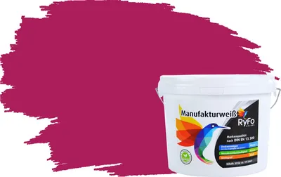 Produktbild von RyFo Colors Bunte Wandfarbe Manufakturweiß Bougainvillearot 3l - weitere Rot Farbtöne und Größen erhältlich, Deckkraft Klasse 1, Nassabrieb Klasse 1