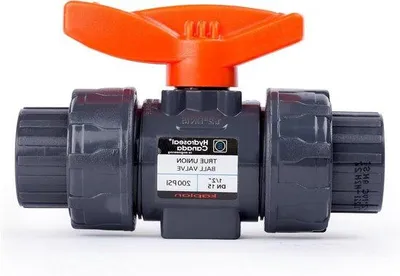 Zdjęcie produktu dla Zawór kulowy z PVC – zawór z pełnym przepływem – do uszczelniania rur wodociągowych – 1/2 cala – szary