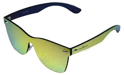 Produktbild von amoloma Rahmenlose Randlose Nur Glas Sonnenbrille gold verspiegelt für Damen und