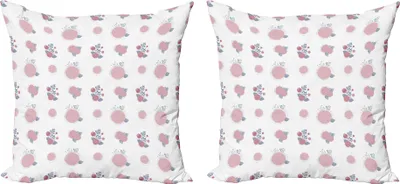 Zdjęcie produktu dla Zestaw poszewek na poduszki ABAKUHAUS Flower (2 szt.), abstrakcyjny prosty kwiatowy wzór powtarzający się z płatków i liści, 40 x 40 cm, suszona róża blada