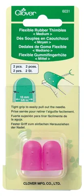 Productafbeelding van Clover, flexibele rubberen vingerhoed, maat M, roze