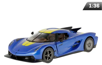 Produktbild von Modell im Maßstab 1:36, Koenigsegg Jesko Absolut, blau-gelb