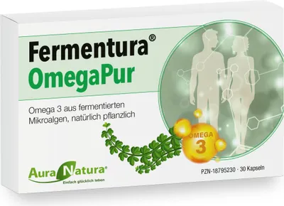 Produktbild von Fermentura OmegaPur – Hochdosierte Omega 3 Kapseln aus veganem Algenöl – 30 Kapseln | Vegan