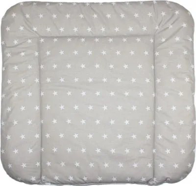 Produktbild von Baby Wickelauflage 70 x 70 cm Wickeltischauflage Auflage für Wickeltisch 27. Sterne auf Grau