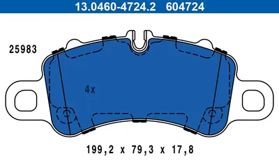 Produktbild von ATE Bremsbeläge Satz Vorne für PORSCHE 911 (991) 13.0460-4724.2
